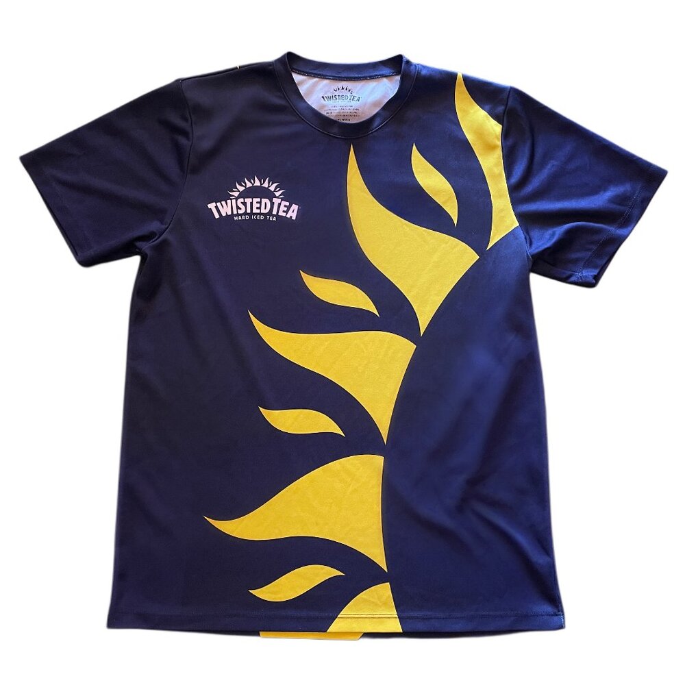 twisted tea promo t-shirt with bold sun graphic